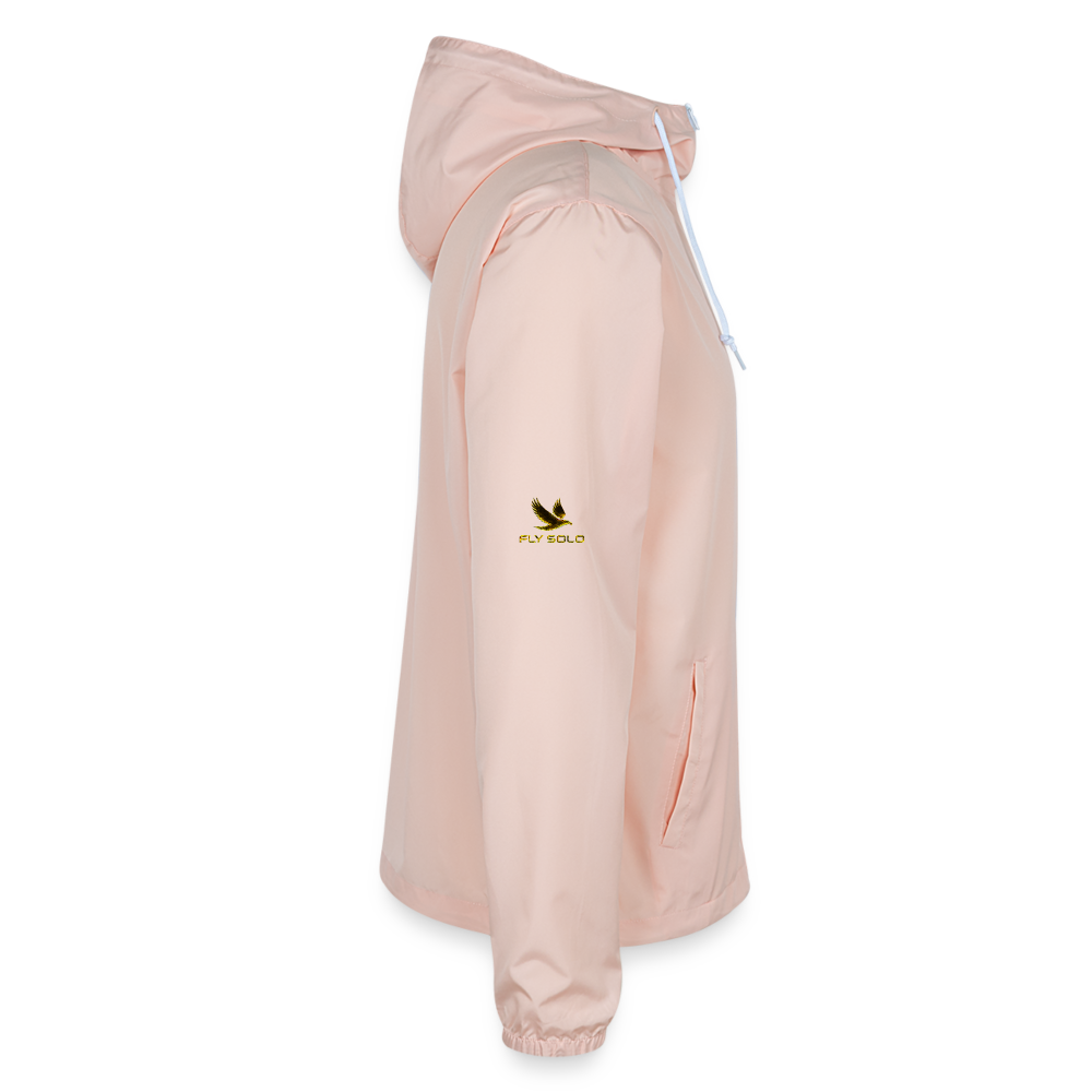 Outspoken Designs 03-01 "Fly Solo" Designer Independent Trading Co. Unisex Lightweight Windbreaker (5 colors) - blush pink 