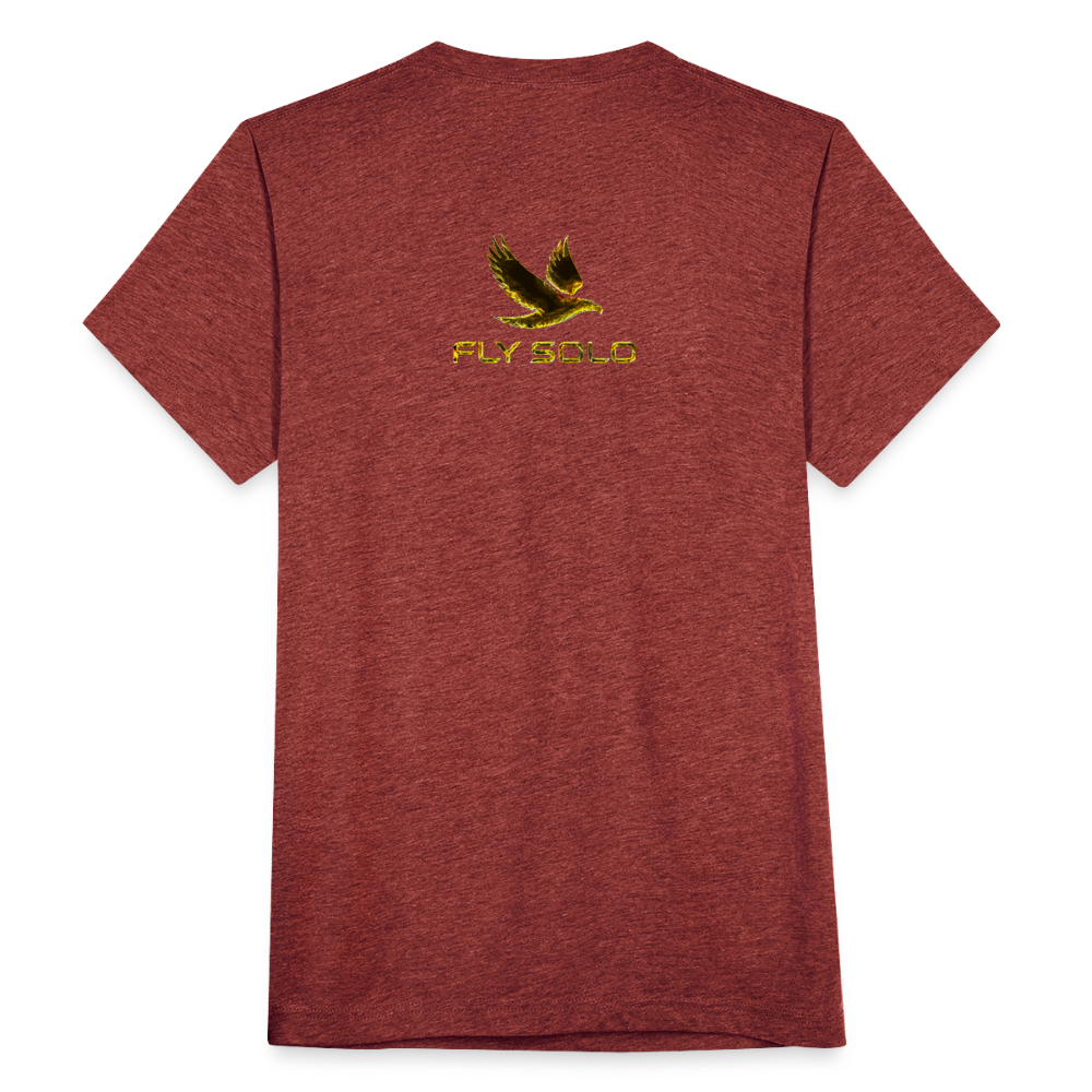 Outspoken Designs 03-01 "Fly Solo" Designer Bella+Canvas Unisex Tri-Blend T-Shirt - heather cranberry