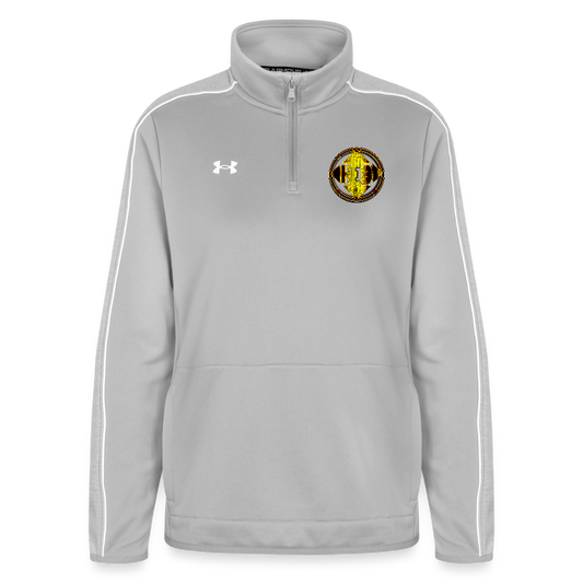 Hebrew World 02-01 Designer Under Armour Ladies Command Quarter Zip 2.0 Sweatshirt (3 colors) - light gray