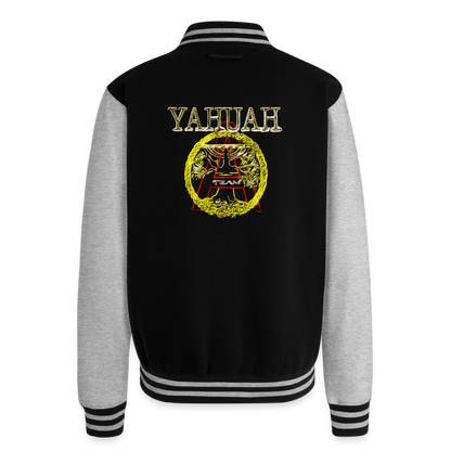 A-Team 01-01 Designer AWDis Just Hoods Heavyweight Letterman Jacket (5 colors) - black/heather grey