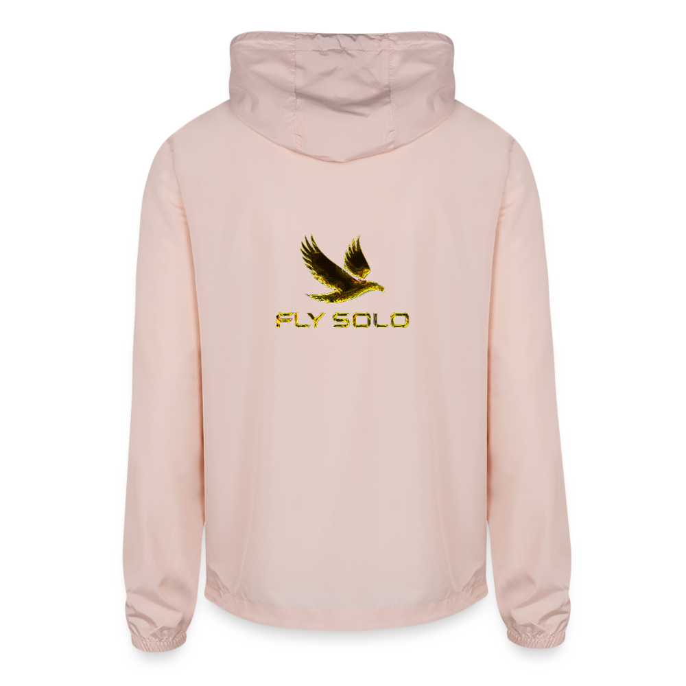 Outspoken Designs 03-01 "Fly Solo" Designer Independent Trading Co. Unisex Lightweight Windbreaker (5 colors) - blush pink 