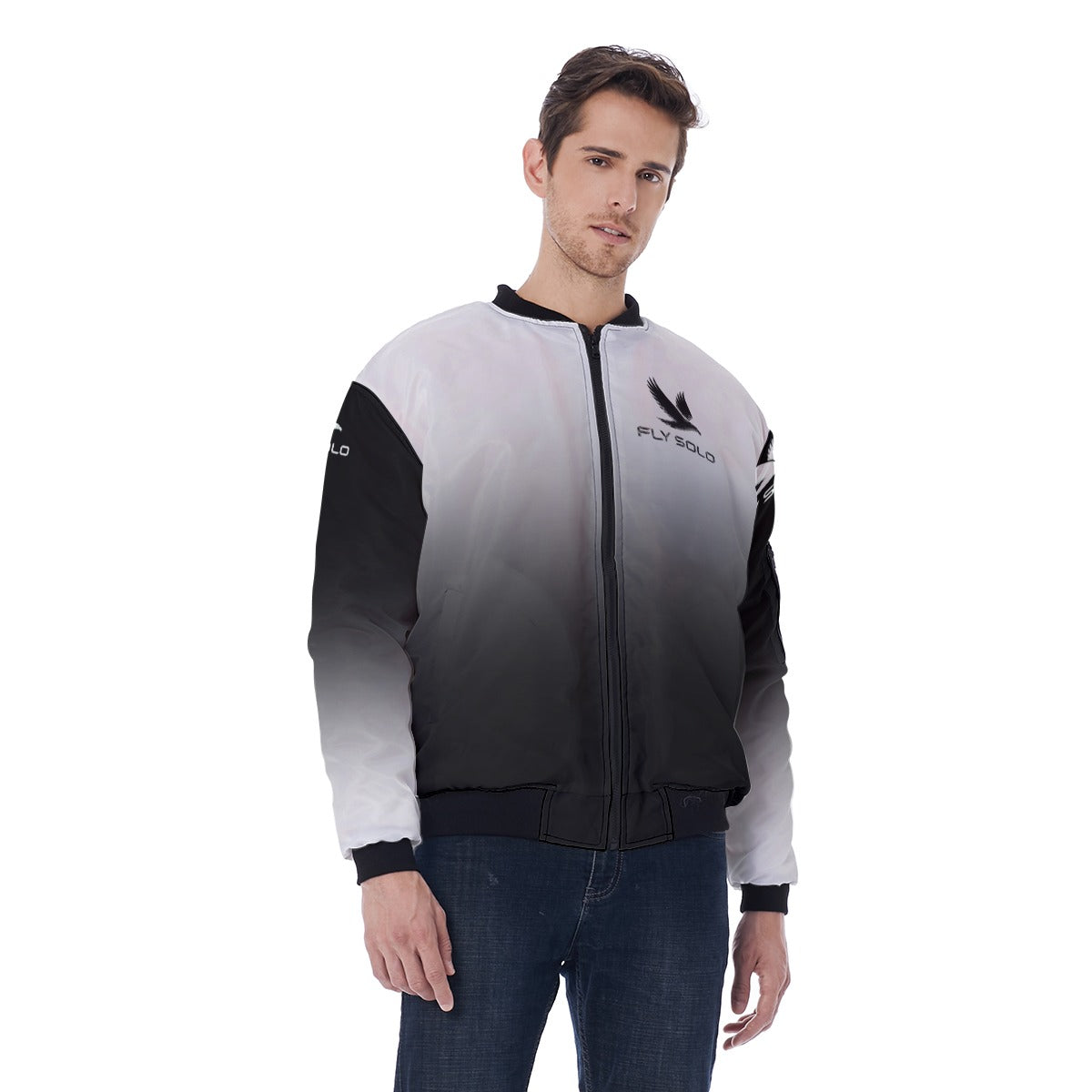 Outspoken Designs 03-03 "Fly Solo" Men's Designer Bomber Jacket with Sleeve Pocket