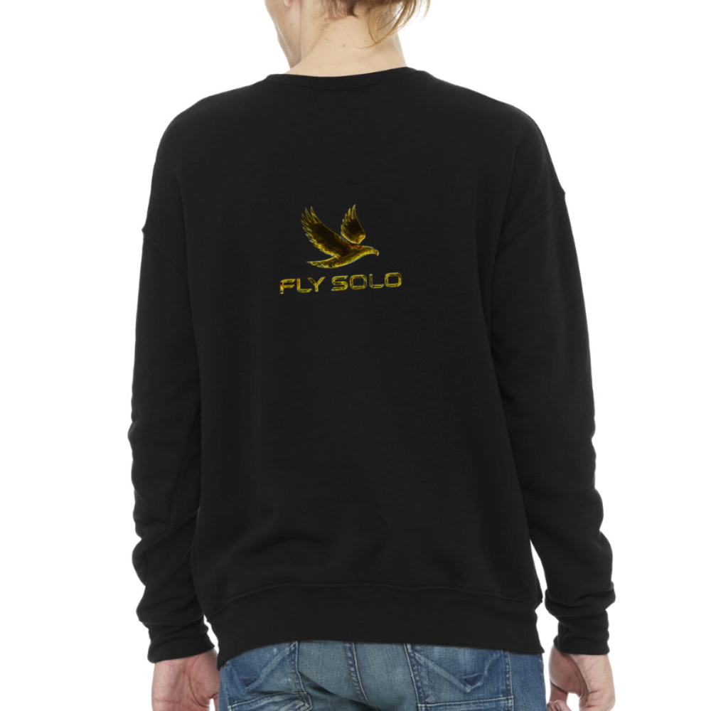 Outspoken Designs 03-01 "Fly Solo" Designer Bella + Canvas Unisex Sweatshirt - black