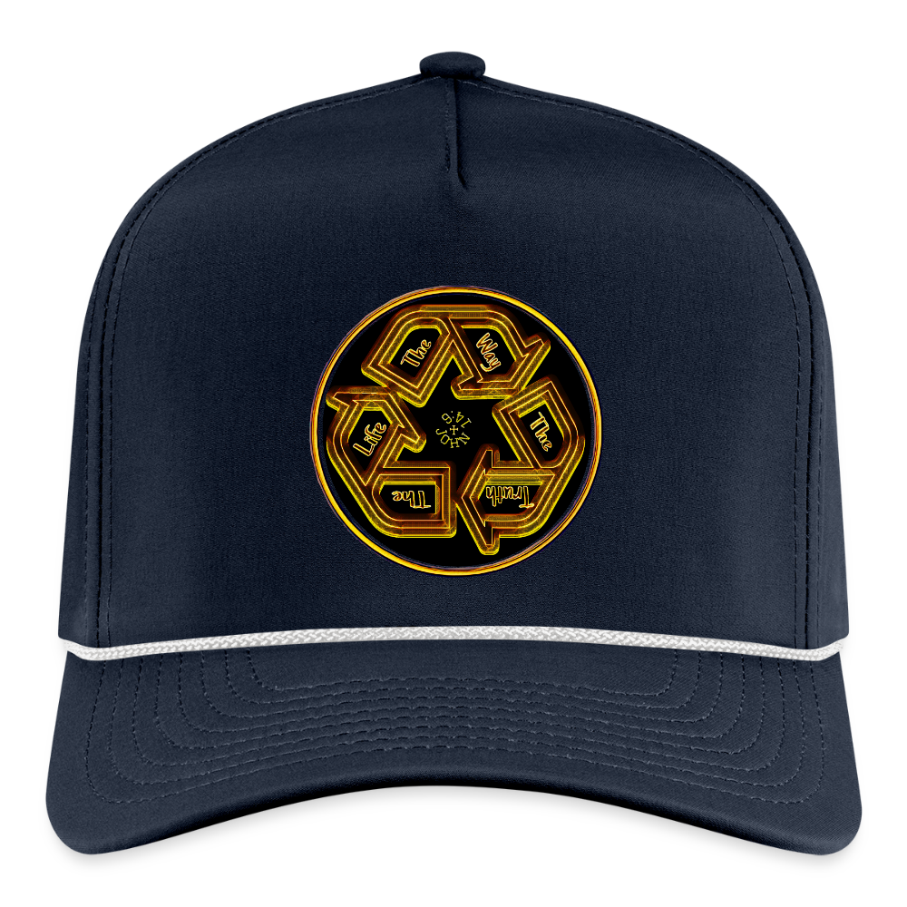 Truth Illustrated 03-01 Designer Imperial Headwear Rope Cap (4 colors) - navy/white