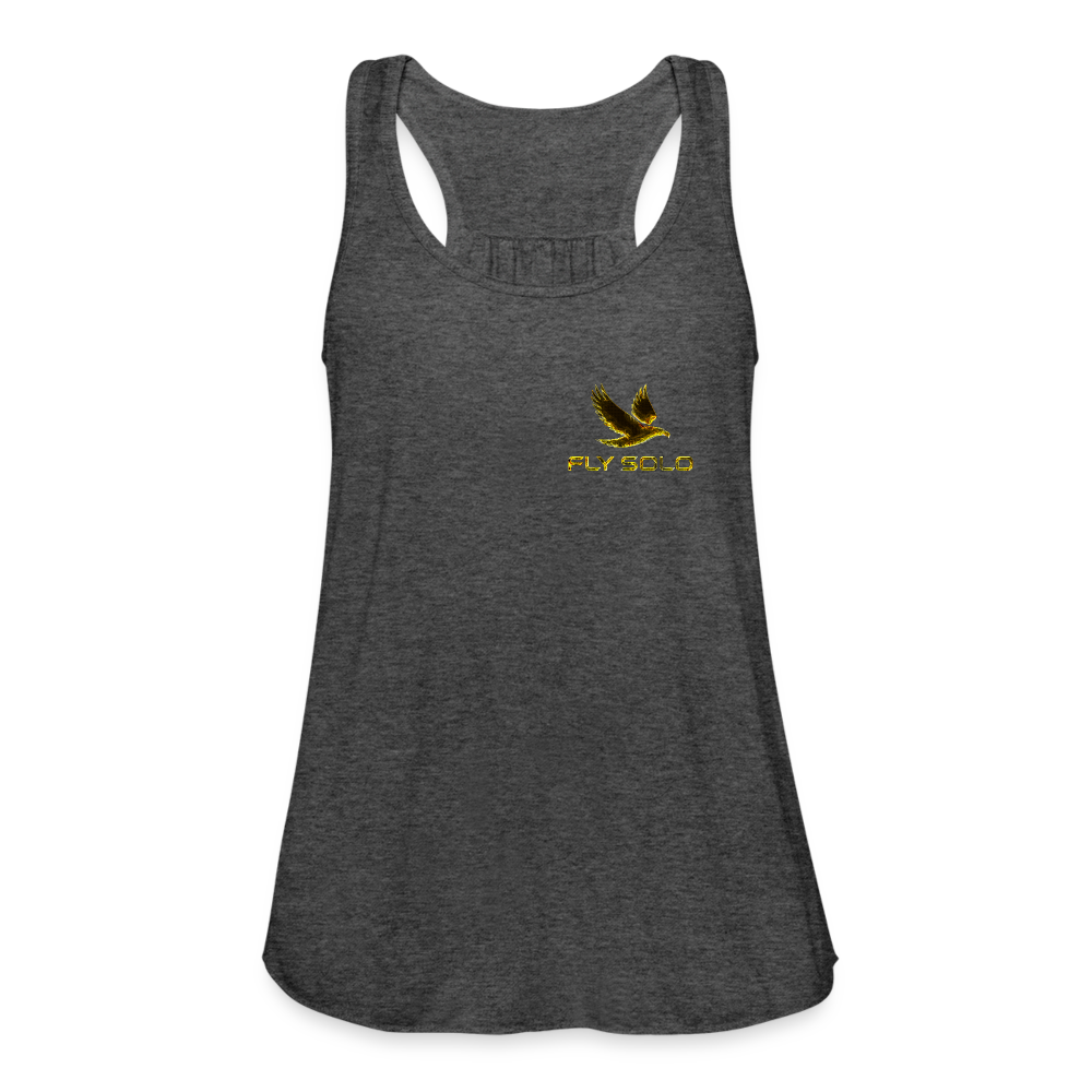 Outspoken Designs 03-01 "Fly Solo" Designer Bella + Canvas Ladies Flowy Tank Top - deep heather