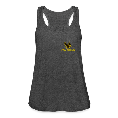 Outspoken Designs 03-01 "Fly Solo" Designer Bella + Canvas Ladies Flowy Tank Top - deep heather