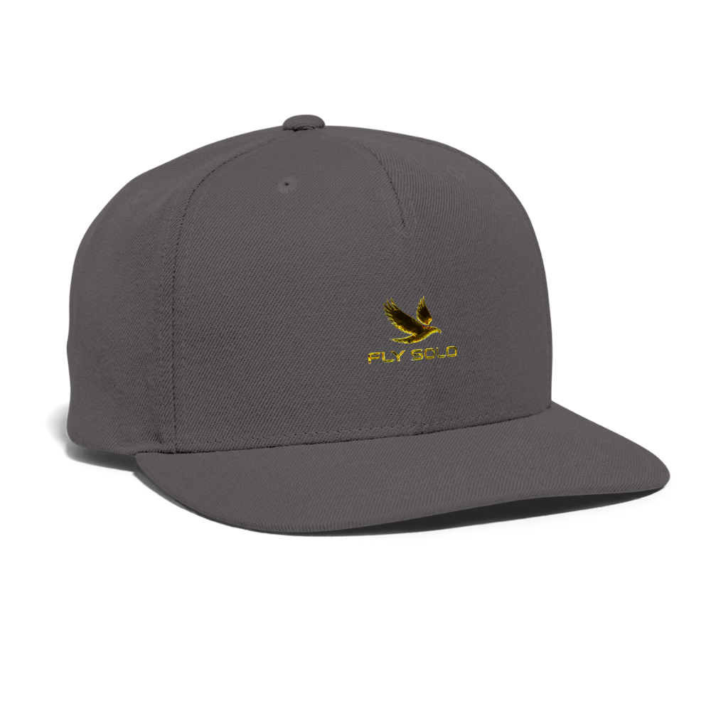 Outspoken Designs 03-01 "Fly Solo" Designer Yupoong Snapback Baseball Cap - dark grey