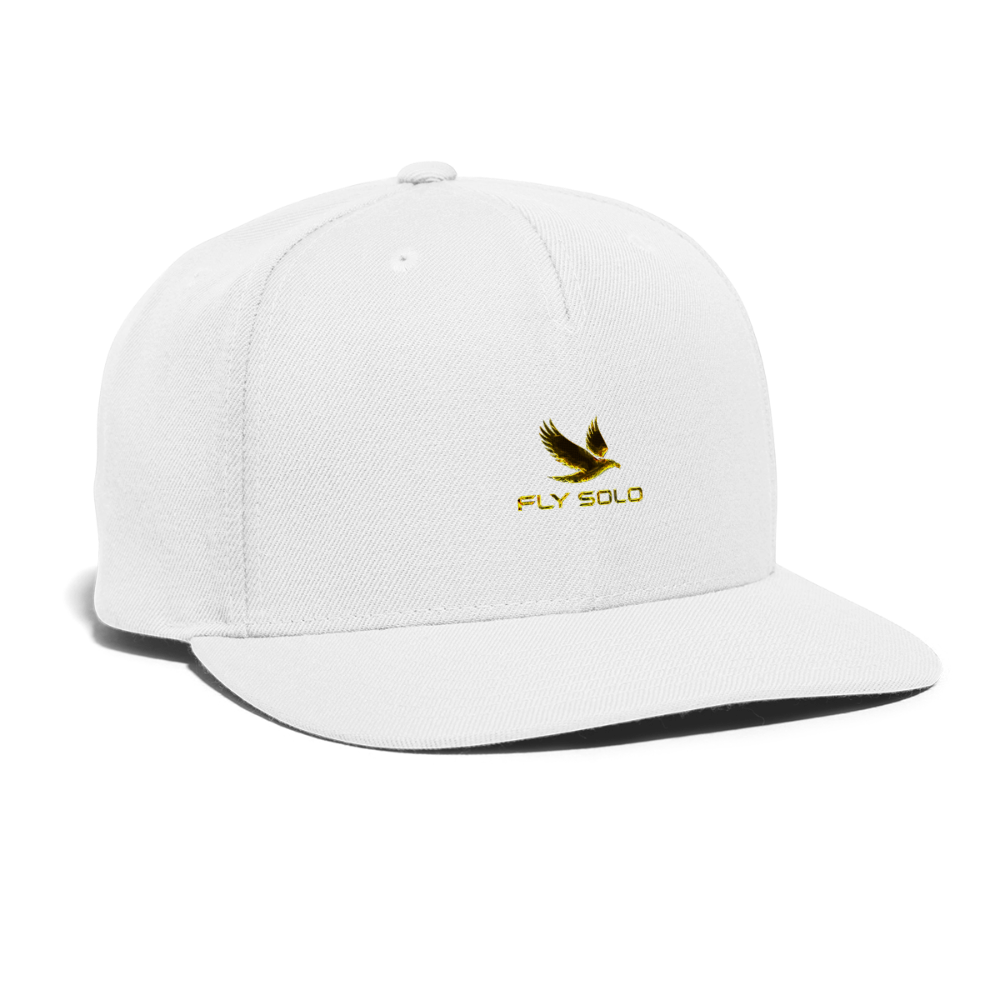 Outspoken Designs 03-01 "Fly Solo" Designer Yupoong Snapback Baseball Cap - white