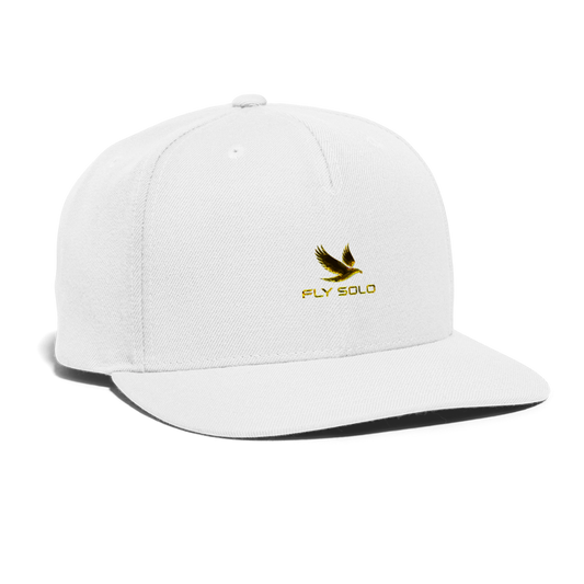 Outspoken Designs 03-01 "Fly Solo" Designer Yupoong Snapback Baseball Cap - white