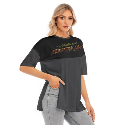Commandment Keepers 01-01 Designer Drop Shoulder Split Hem Long T-shirt