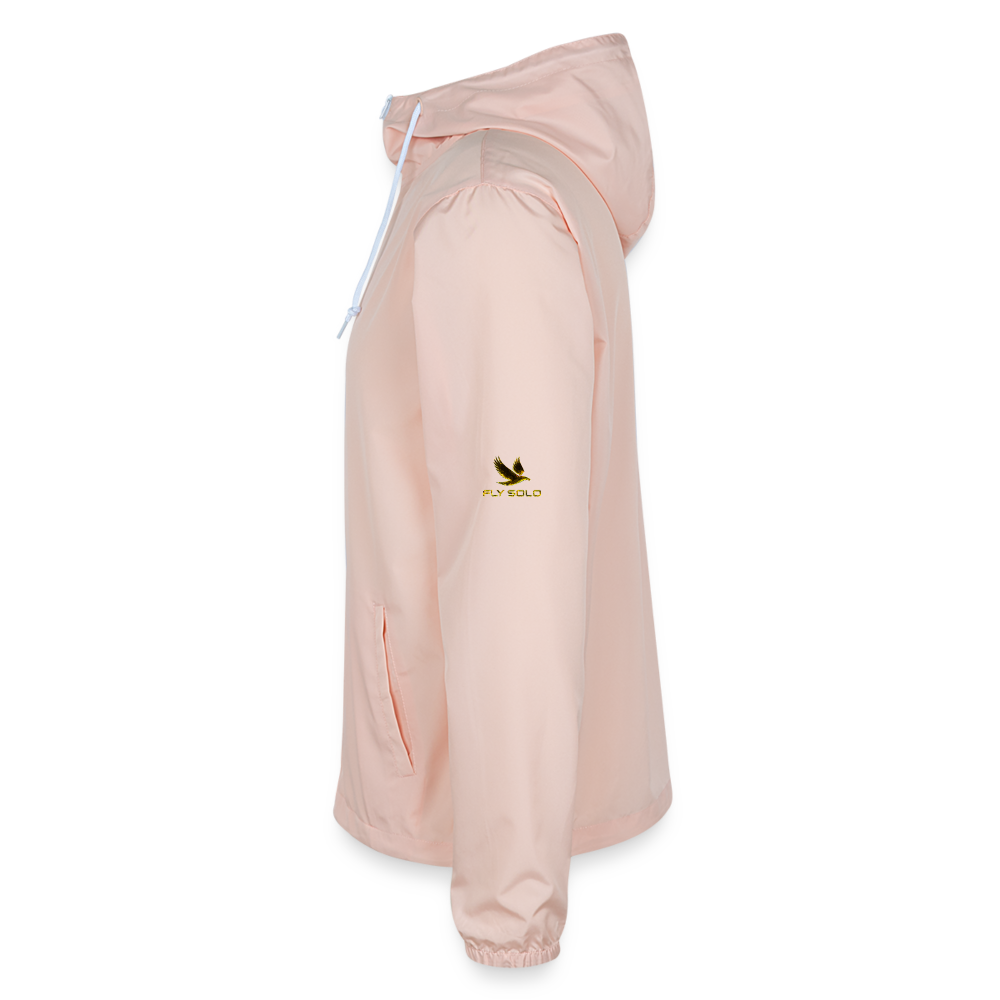 Outspoken Designs 03-01 "Fly Solo" Designer Independent Trading Co. Unisex Lightweight Windbreaker (5 colors) - blush pink 