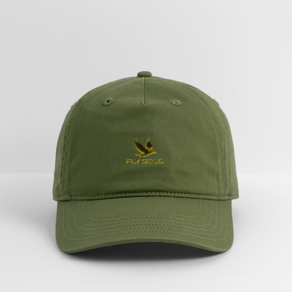 Outspoken Designs 03-01 "Fly Solo" Designer Organic Baseball Cap - olive green