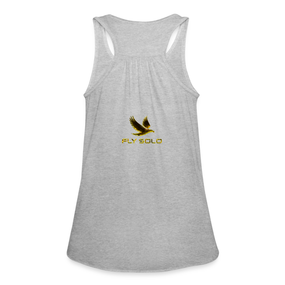 Outspoken Designs 03-01 "Fly Solo" Designer Bella + Canvas Ladies Flowy Tank Top - heather gray