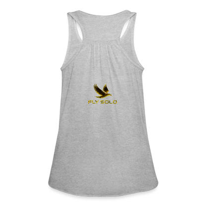 Outspoken Designs 03-01 "Fly Solo" Designer Bella + Canvas Ladies Flowy Tank Top - heather gray