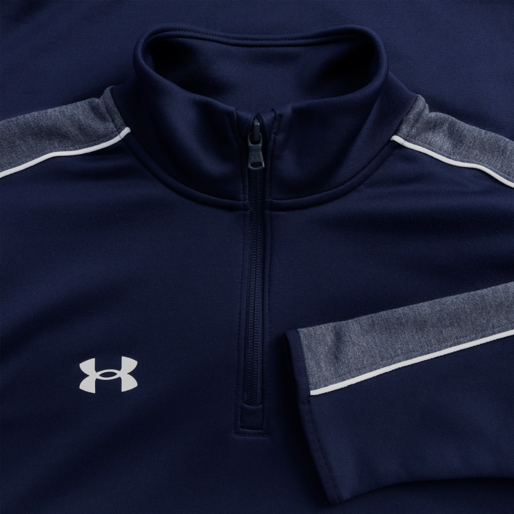 Hebrew World 02-01 Designer Under Armour Men's Command Quarter Zip 2.0 Sweatshirt (3 colors) - navy/white