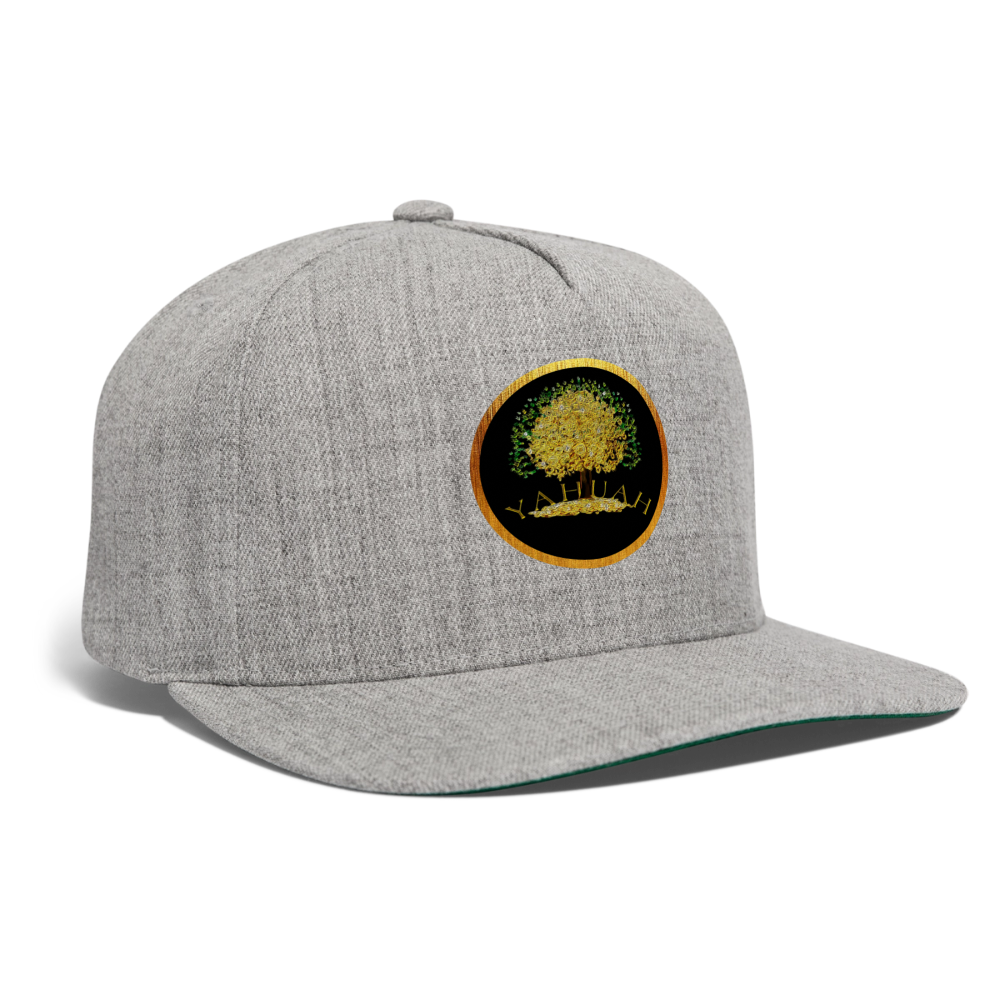 Yahuah-Tree of Life 03-01 Designer Yupoong Snapback Baseball Cap (7 colors) - heather gray