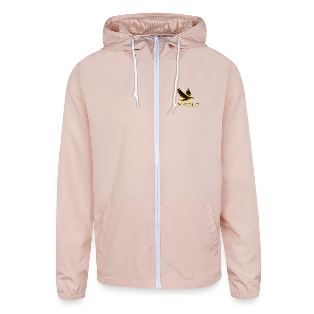 Outspoken Designs 03-01 "Fly Solo" Designer Independent Trading Co. Unisex Lightweight Windbreaker (5 colors) - blush pink 