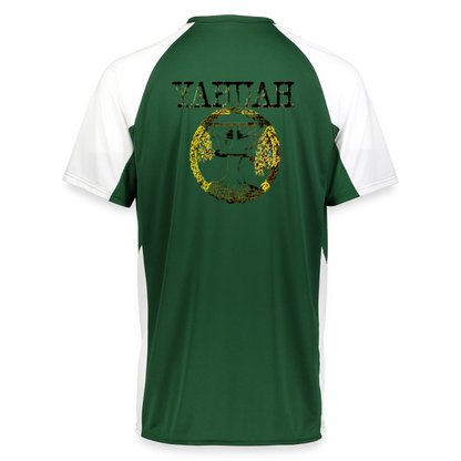 Yahuah Yahusha 04 Designer Augusta Sportswear Unisex Cutter Jersey (5 colors) - dark green/white