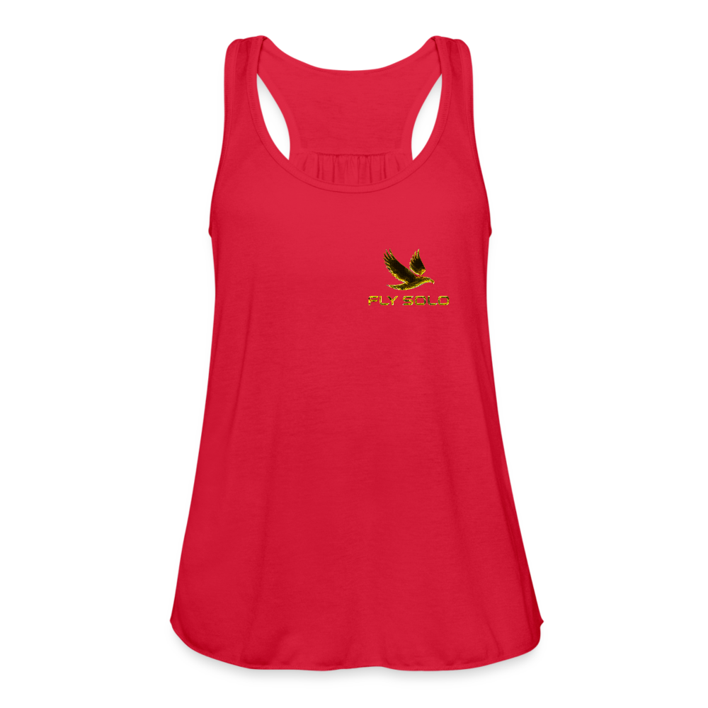 Outspoken Designs 03-01 "Fly Solo" Designer Bella + Canvas Ladies Flowy Tank Top - red