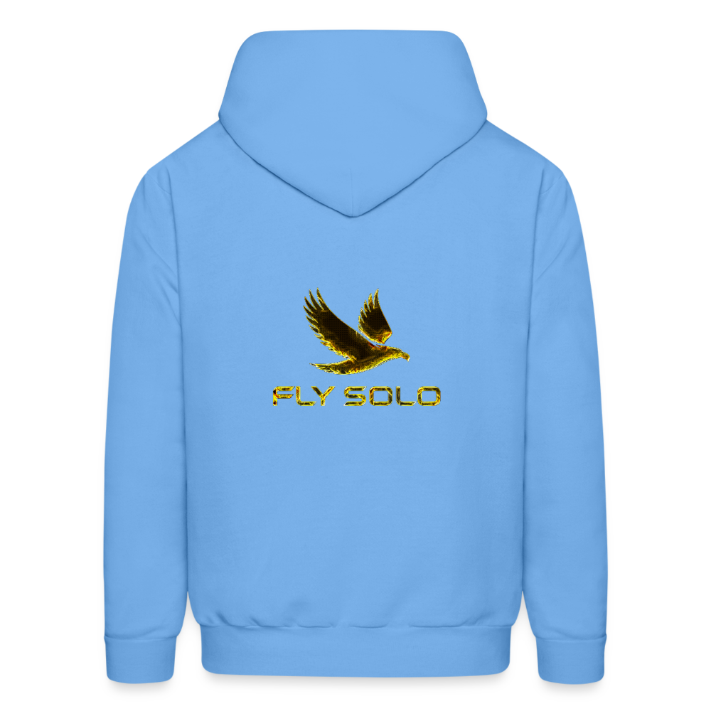 Outspoken Designs 03-01 "Fly Solo" Designer Hanes Men's Pullover Hoodie - carolina blue