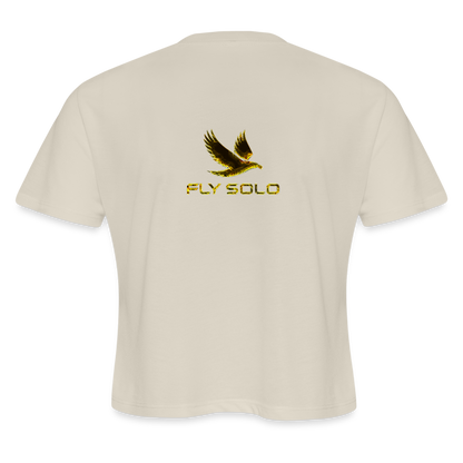 Outspoken Designs 03-01 "Fly Solo" Designer Bella+Canvas Cropped Flowy T-shirt - dust