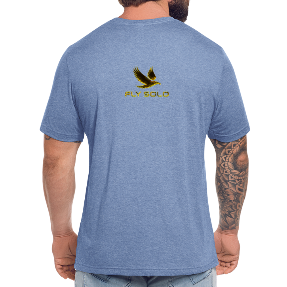 Outspoken Designs 03-01 "Fly Solo" Designer Bella+Canvas Unisex Tri-Blend T-Shirt - heather blue