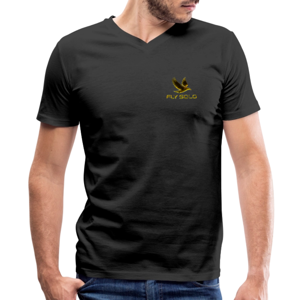 Outspoken Designs 03-01 "Fly Solo" Designer Bella + Canvas Men's V-neck T-shirt - black