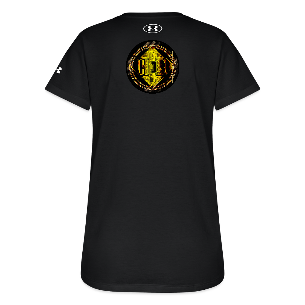 Hebrew World 02-01 Designer Under Armour Ladies Athletic 2.0 T-shirt (4 colors) - black