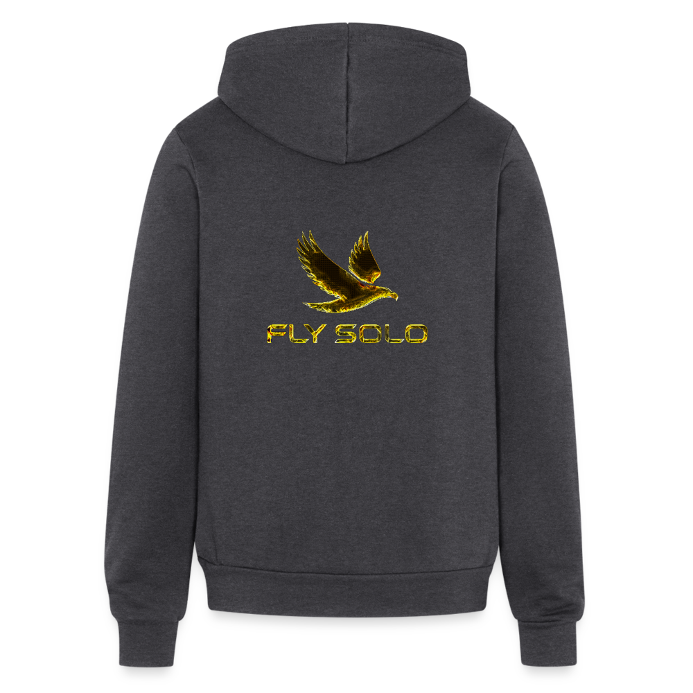 Outspoken Designs 03-01 "Fly Solo" Designer Bella + Canvas Unisex Full Zip Hoodie - charcoal grey