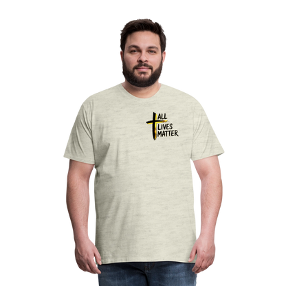 Outspoken Designs 04-01 "All Lives Matter" Men's Designer Premium Cotton T-shirt (10 colors) - heather oatmeal