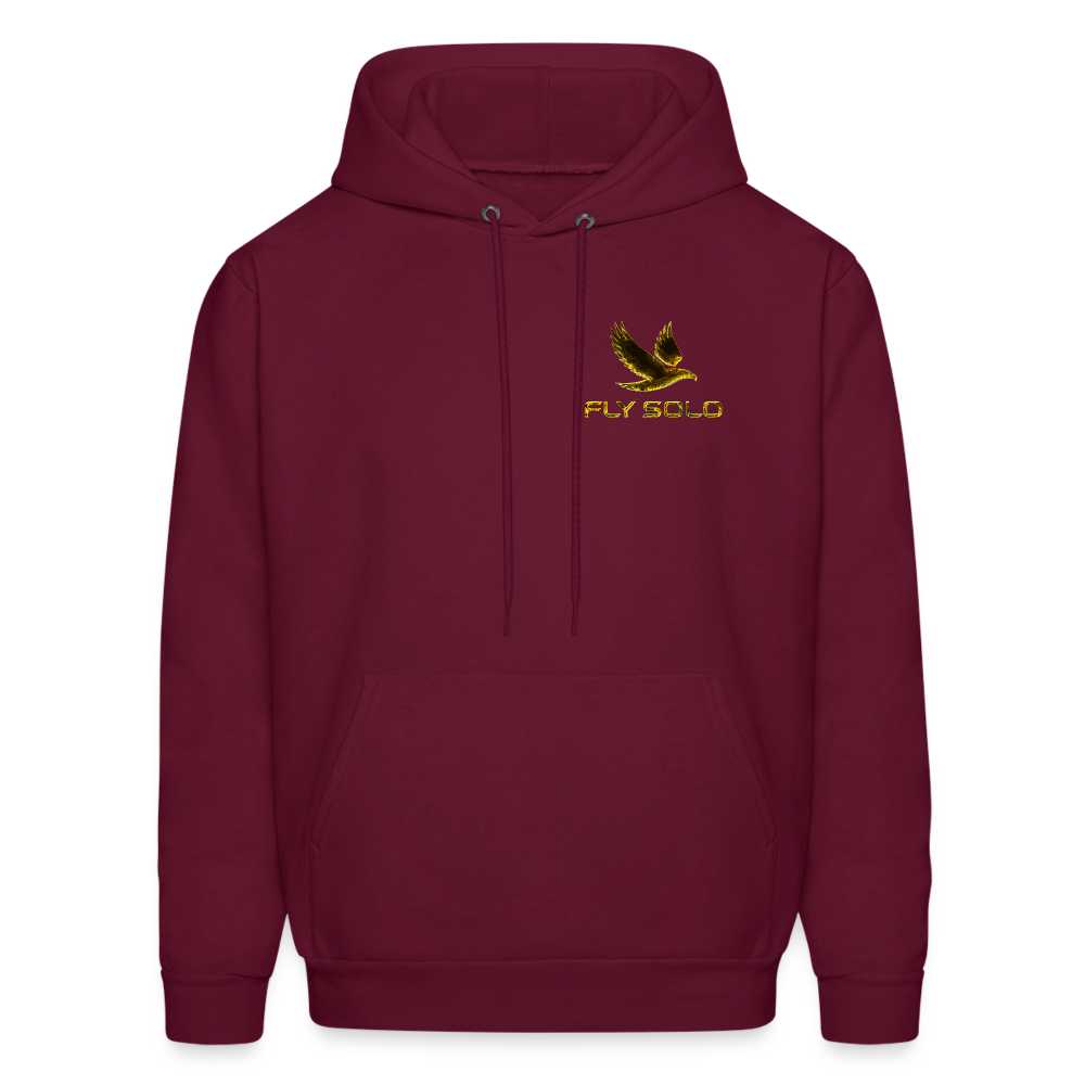 Outspoken Designs 03-01 "Fly Solo" Designer Hanes Men's Pullover Hoodie - burgundy