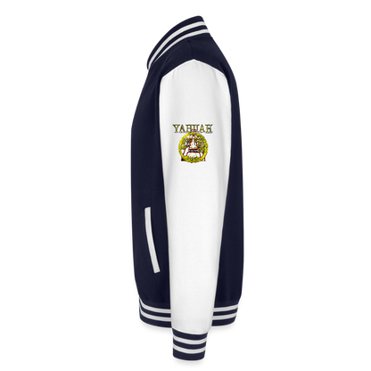 A-Team 01-01 Designer AWDis Just Hoods Heavyweight Letterman Jacket (5 colors) - navy/white
