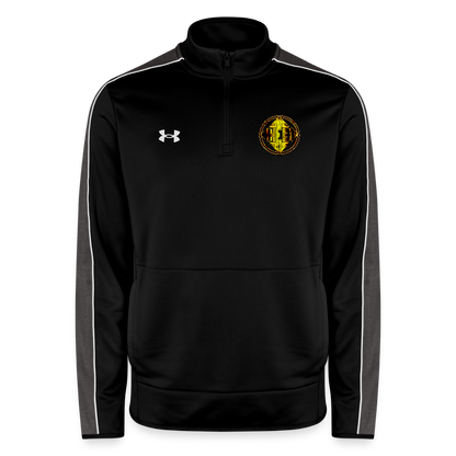 Hebrew World 02-01 Designer Under Armour Men's Command Quarter Zip 2.0 Sweatshirt (3 colors) - black/white