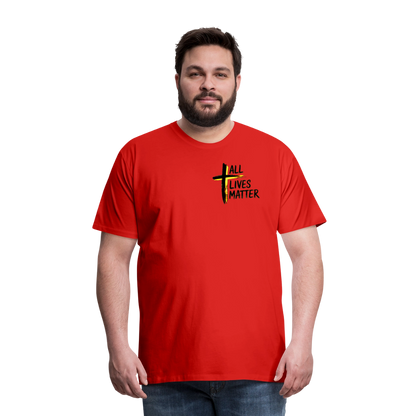 Outspoken Designs 04-01 "All Lives Matter" Men's Designer Premium Cotton T-shirt (10 colors) - red