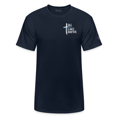Outspoken Designs 04-02 "All Lives Matter" Designer Champion Unisex T-Shirt - navy