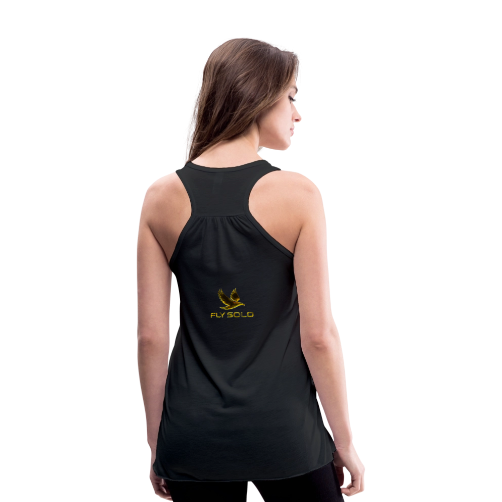 Outspoken Designs 03-01 "Fly Solo" Designer Bella + Canvas Ladies Flowy Tank Top - black