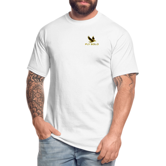 Outspoken Designs 03-01 "Fly Solo" Designer Gildan Men's Big & Tall T-shir (6 colors) - white