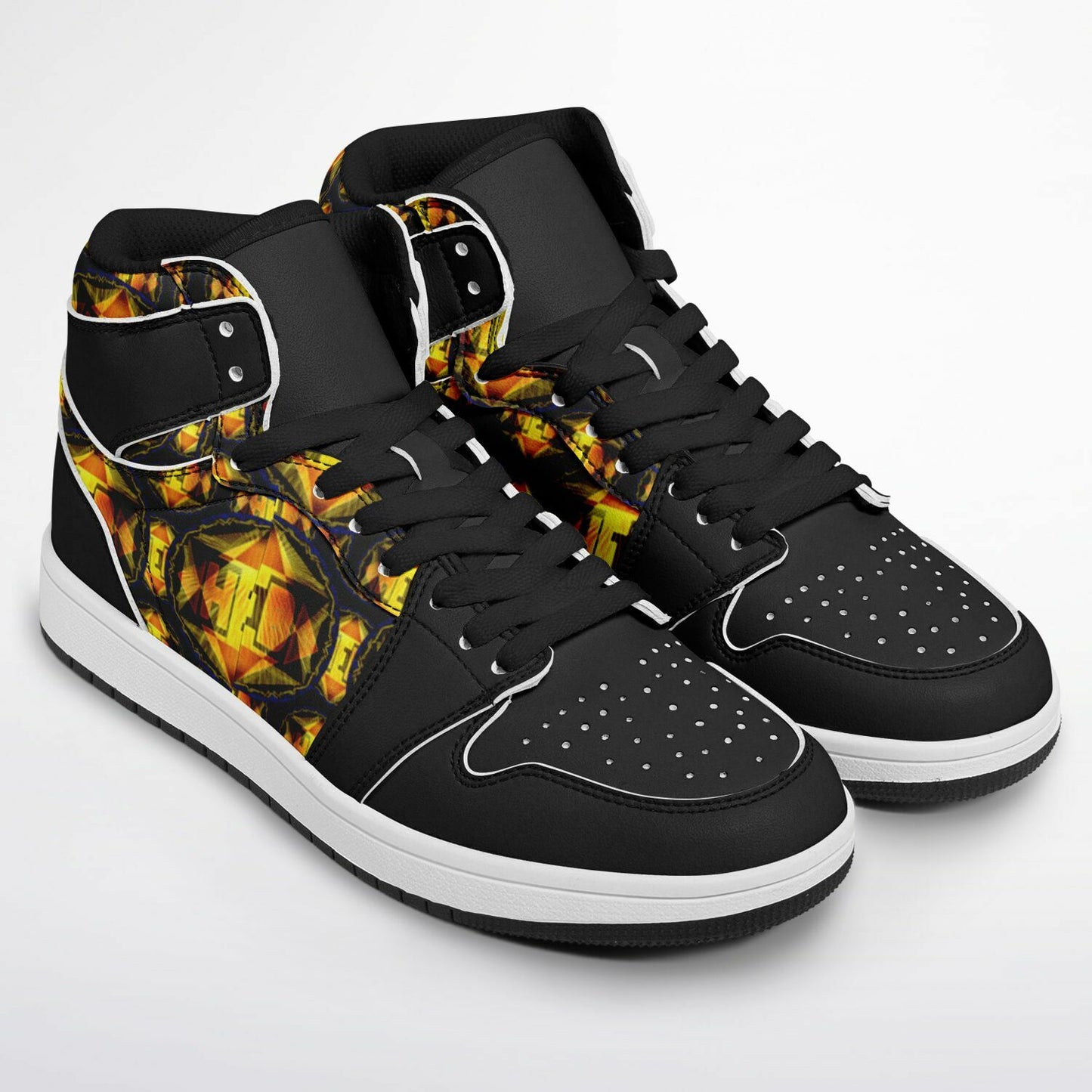 Hebrew World 01-02 Royal Radiance PU Leather High Top Sneakers