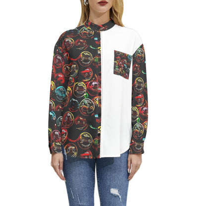 Outspoken Designs 01-01 "Lighten Up" Women's Band Collar Long Sleeve Shirt