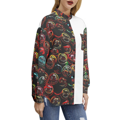 Outspoken Designs 01-01 "Lighten Up" Women's Band Collar Long Sleeve Shirt