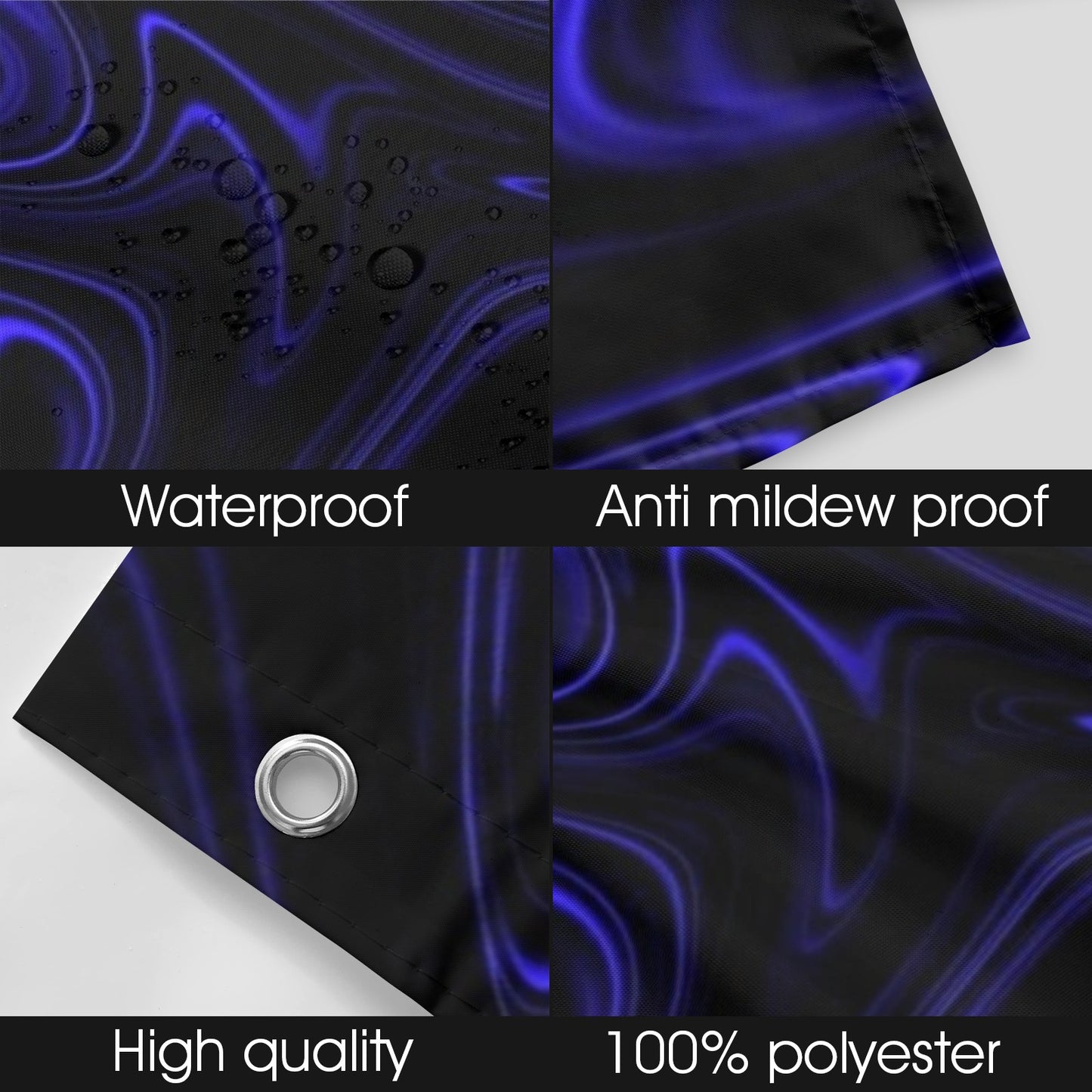 Flow (01-02): Cobalt, The Heavenly Depths | Shower Curtain | 2 sizes (Hooks not included)