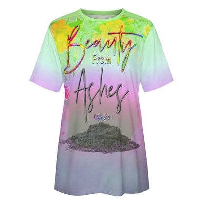Redemption & Hope 01: Beauty From Ashes Ladies Designer Cotton T-shirt (2 styles)