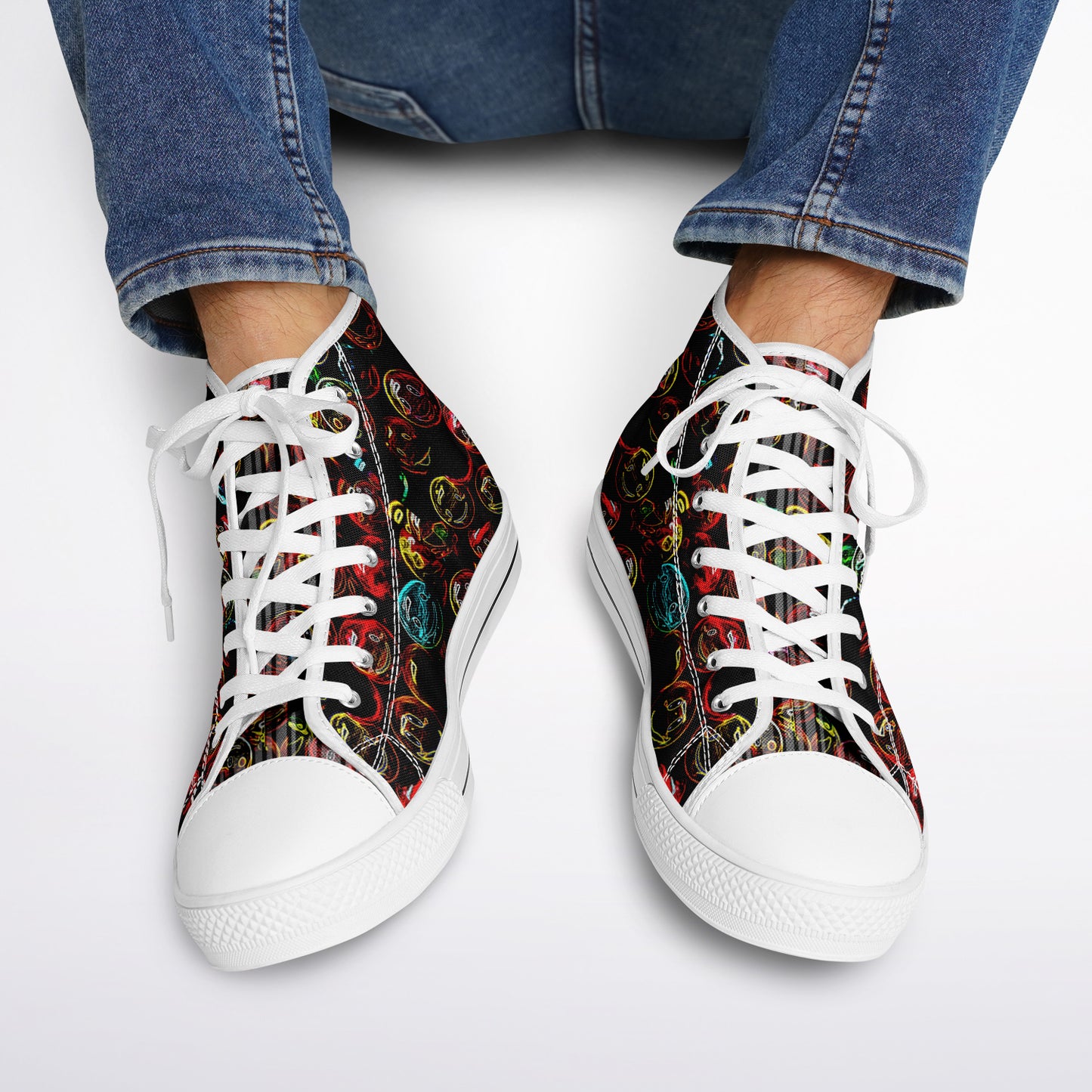 Outspoken Designs 01-01 "Lighten Up" Urban Peak Unisex High Top Canvas Sneakers