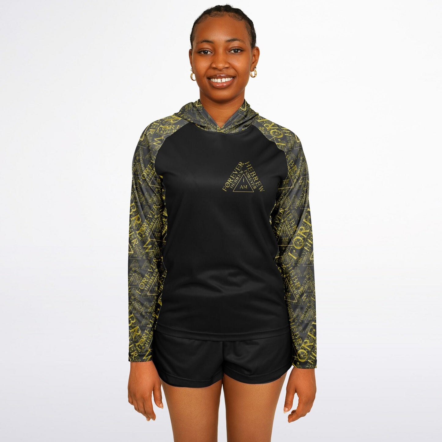 I AM HEBREW 03-01 Ladies Designer Lightweight Raglan Hoodie