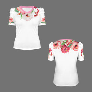 TRP Floral Print 03 Designer Puff Sleeve T-shirt