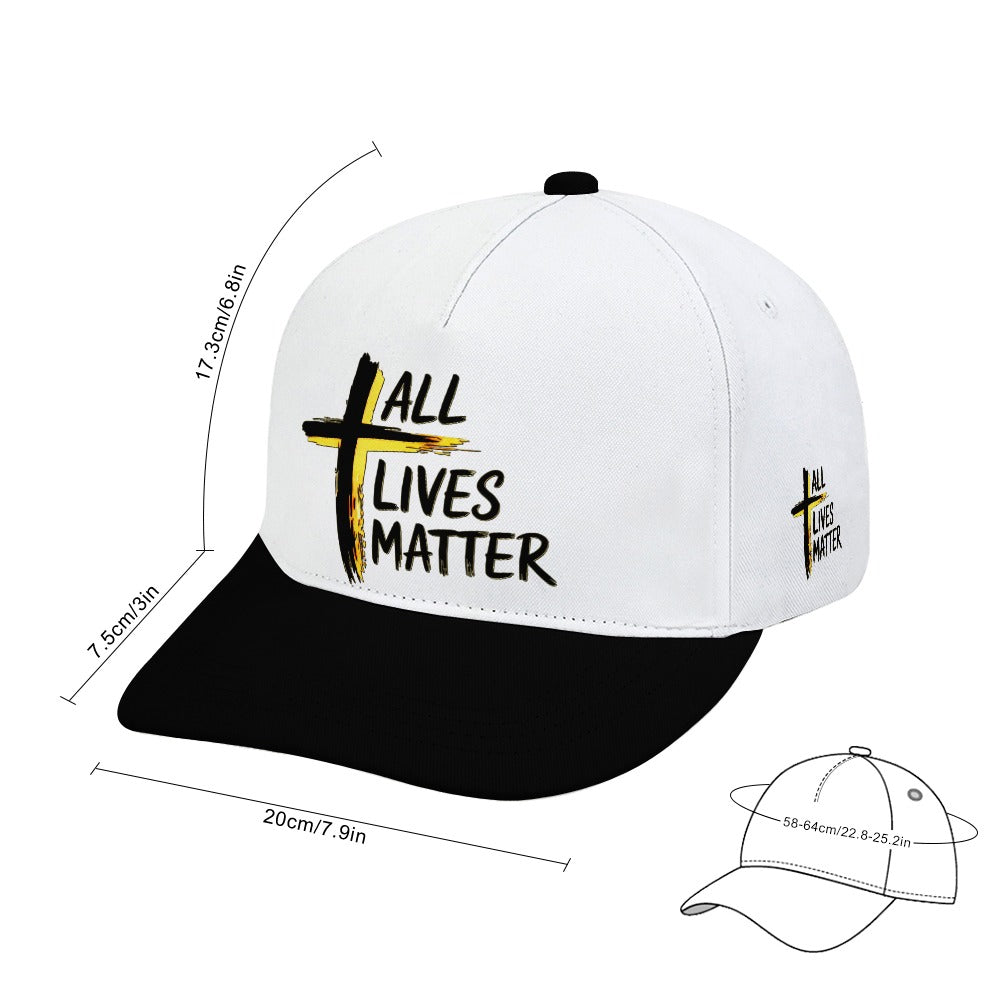 Outspoken Designs 04-01 "All Lives Matter" Designer Curved Brim Baseball Cap (7 colors)