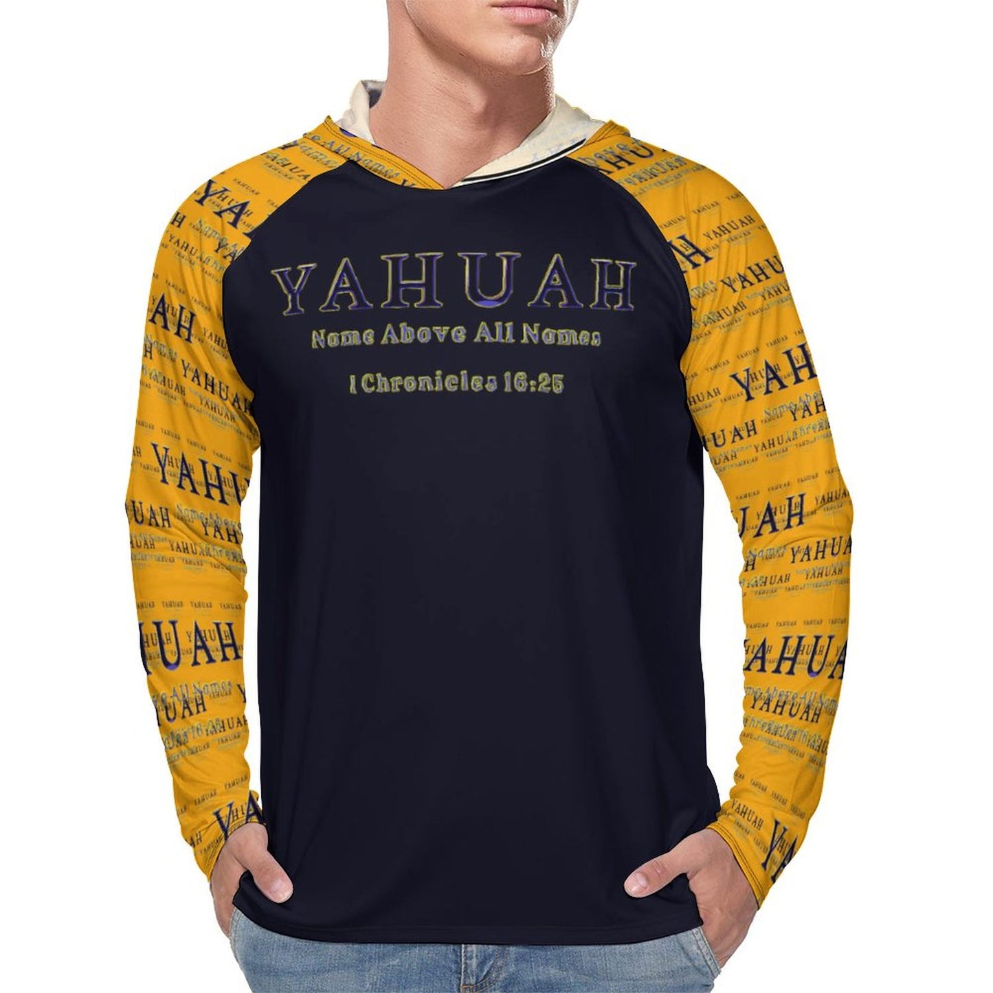 Yahuah-Name Above All Names 02-01 Men's Designer UPF 40+ Sun Protection Hoodie