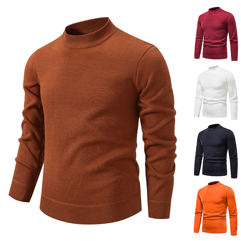 Mock Neck Solid Color Slim Fit Sweater for Men (11 colors)