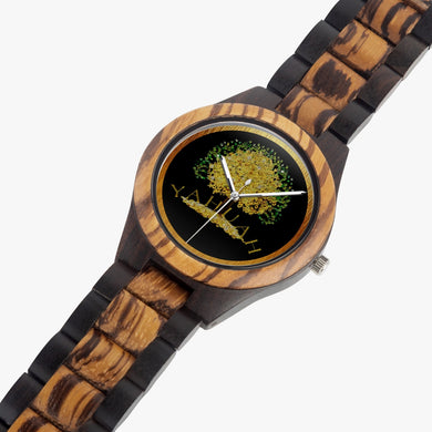 Yahuah-Tree of Life 03-01 Designer Indian Ebony Wooden 45mm Quartz Unisex Watch