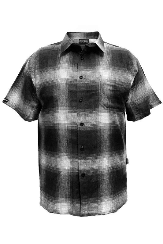 Short Sleeve Plaid Dress Shirt (7 colors)